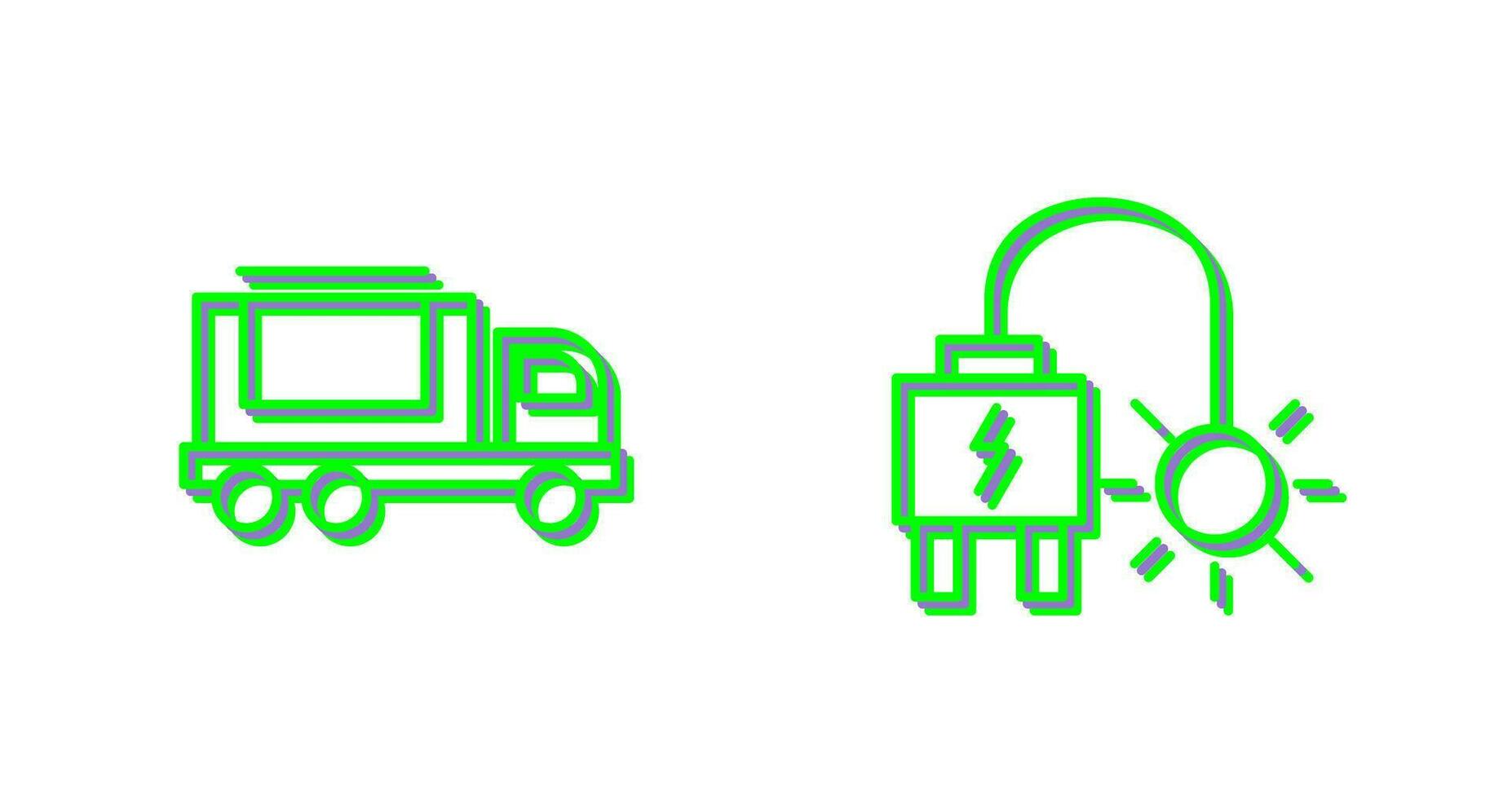 lading vrachtauto en plug icoon vector