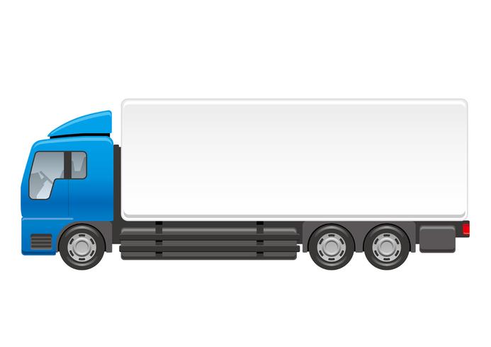 Zware vrachtwagenillustratie die op een witte achtergrond wordt geïsoleerd. vector
