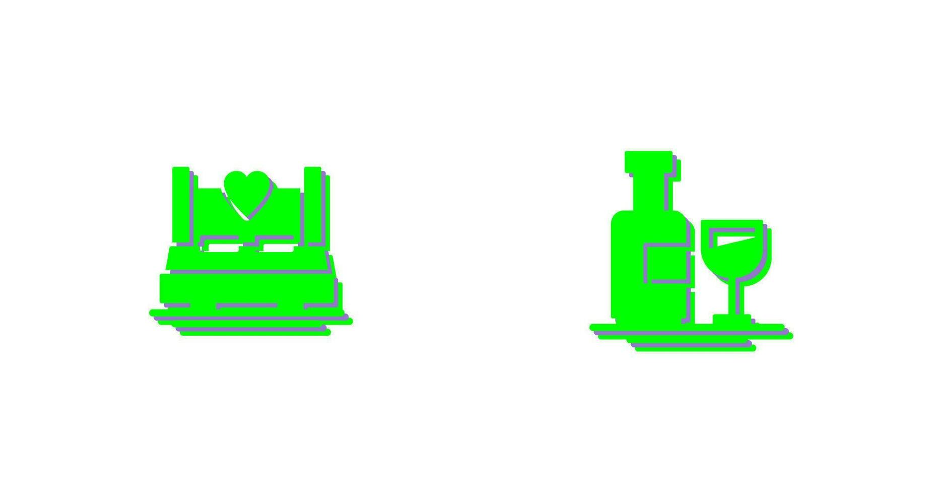 dubbele en wijn fles icoon vector