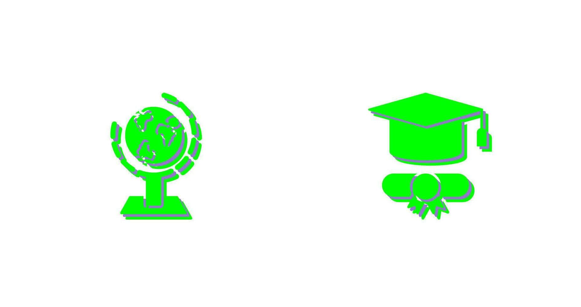 aardrijkskunde en diploma uitreiking icoon vector