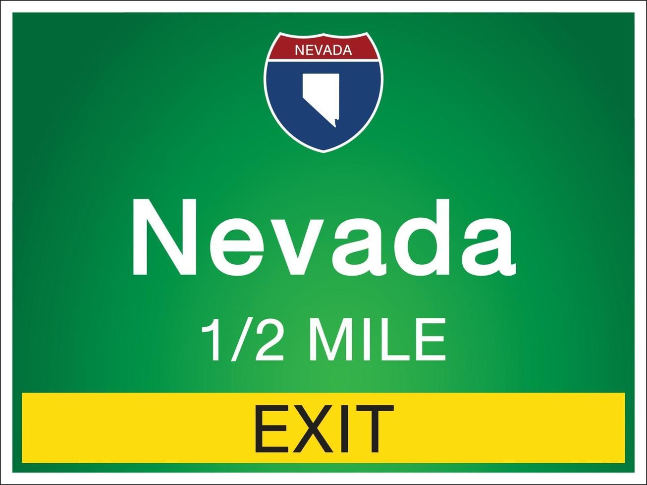 bewegwijzering op de snelweg in nevada van de verenigde staten vector