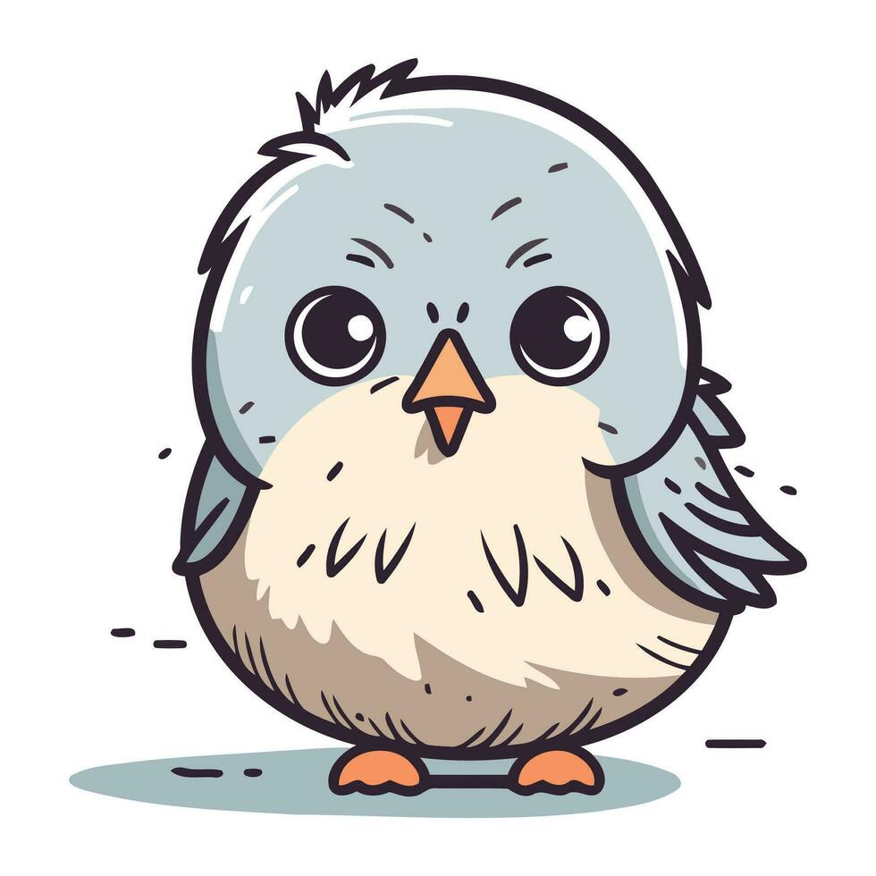 schattig weinig vogel. vector illustratie van een schattig weinig vogel.