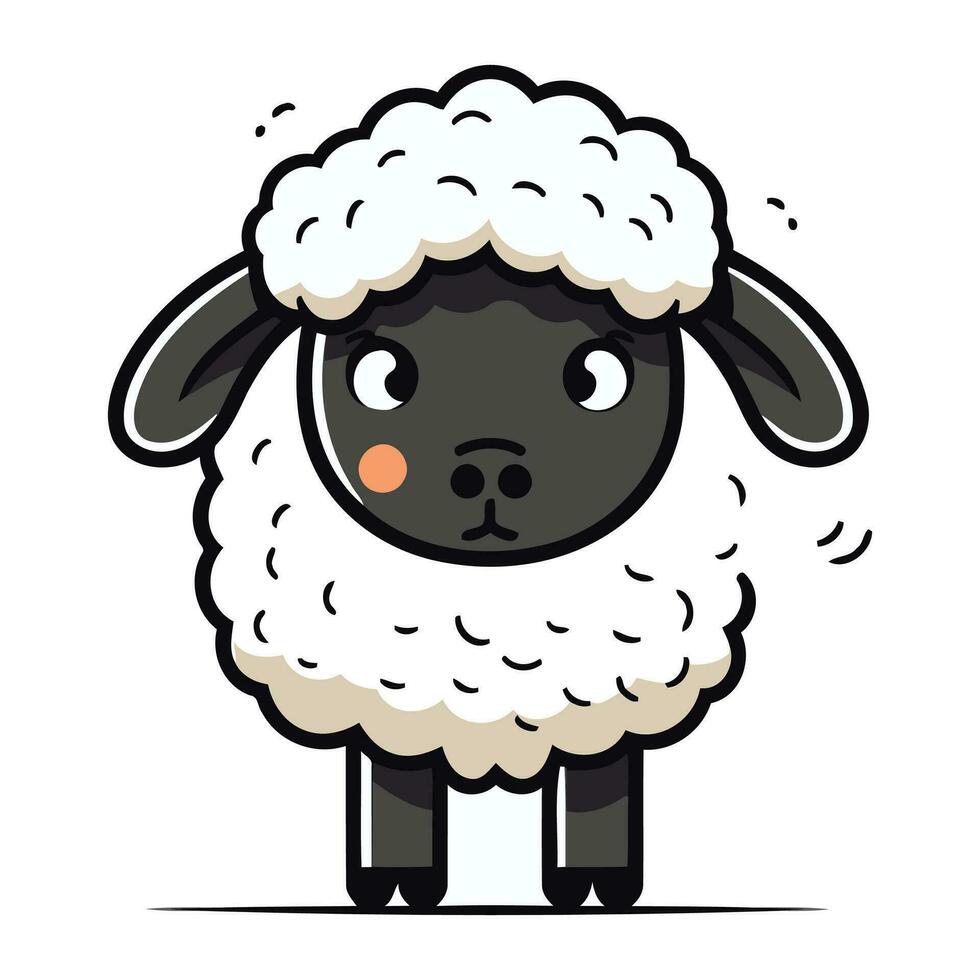 schattig tekenfilm schapen. vector illustratie geïsoleerd Aan een wit achtergrond.