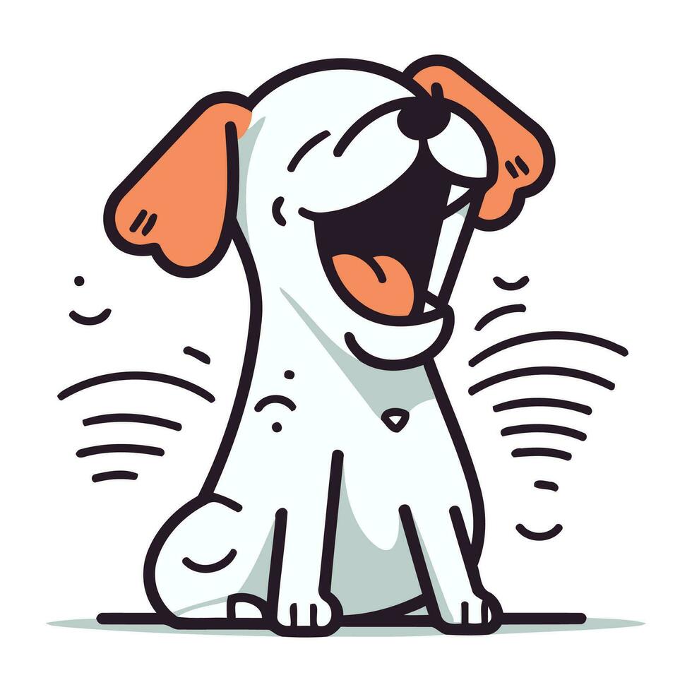 schattig tekenfilm hond. vector illustratie geïsoleerd Aan een wit achtergrond.