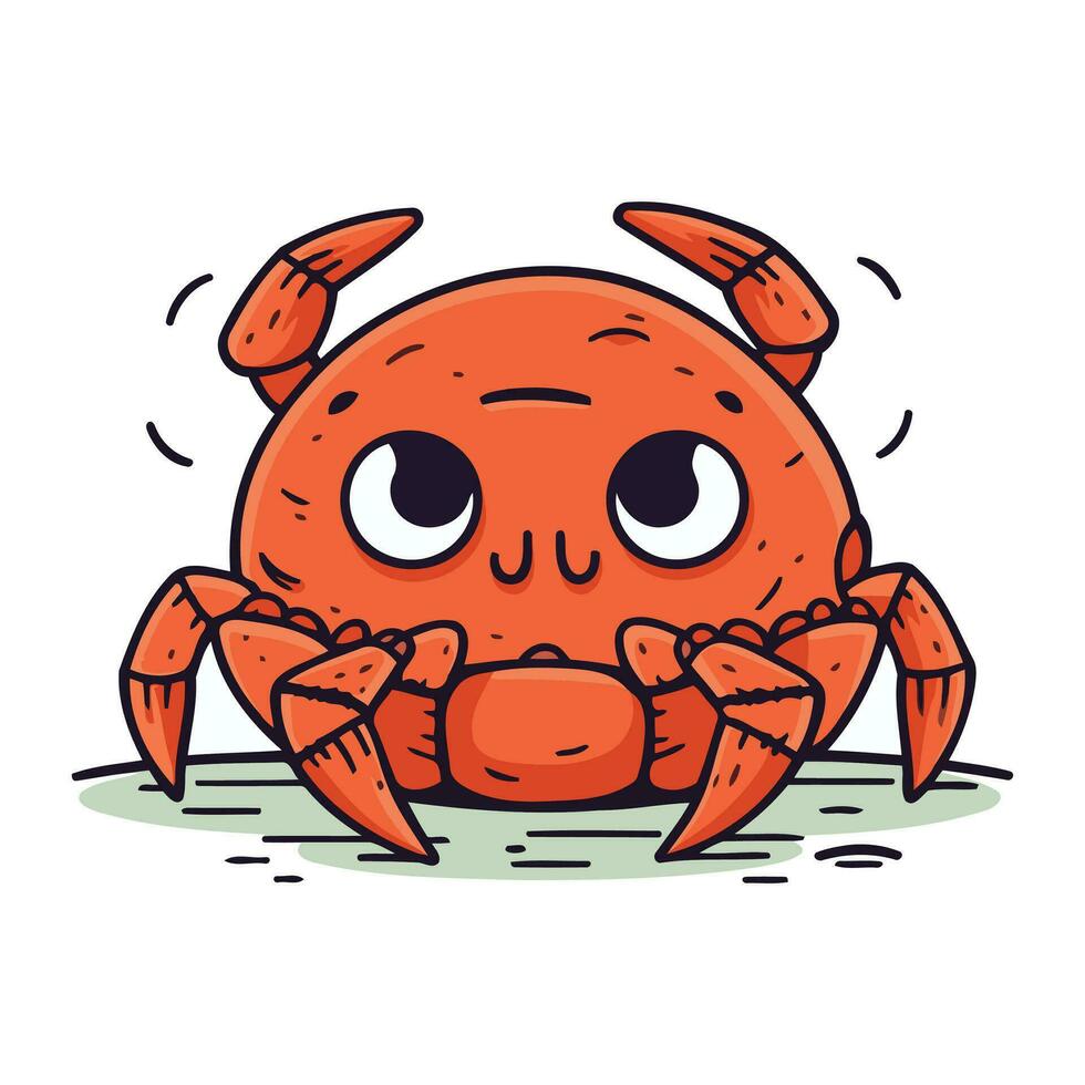 schattig tekenfilm krab. vector illustratie. geïsoleerd Aan wit achtergrond.