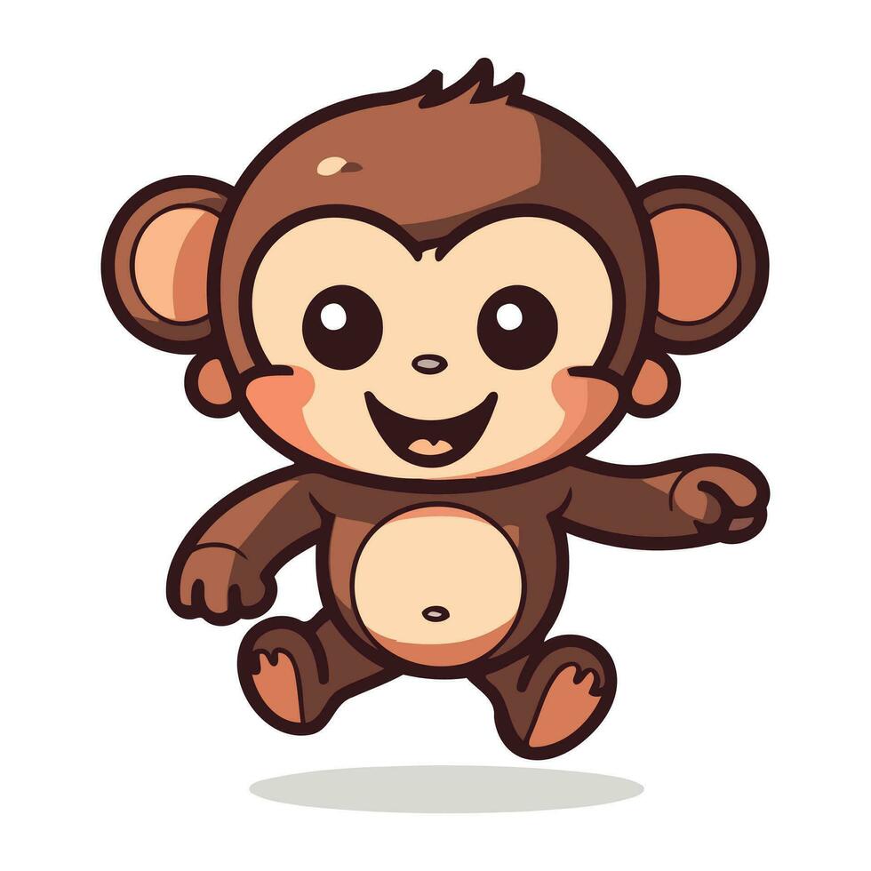 schattig aap tekenfilm mascotte karakter vector icoon illustratie ontwerp