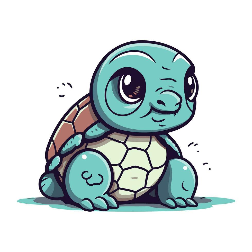 schattig tekenfilm schildpad. vector illustratie geïsoleerd Aan een wit achtergrond.