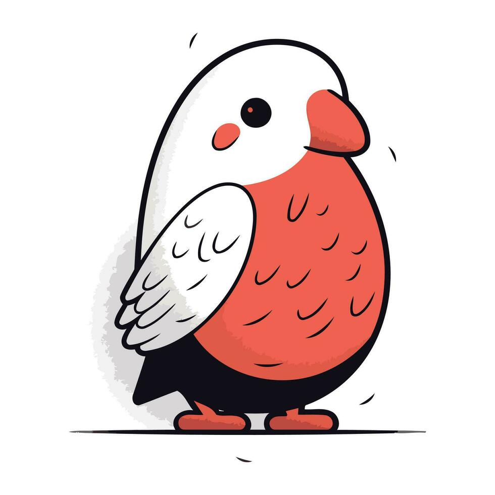 vector illustratie van een schattig rood papegaai geïsoleerd Aan wit achtergrond.