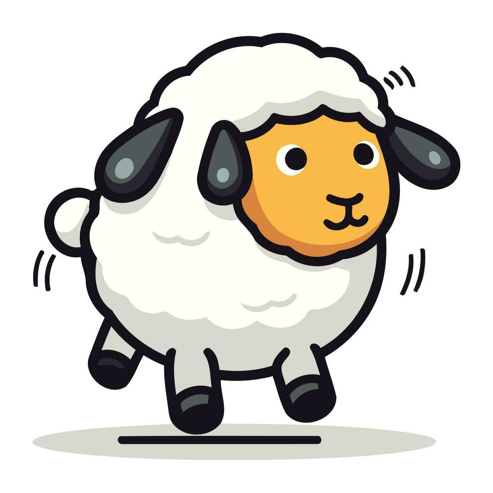 schattig schapen tekenfilm mascotte karakter vector icoon illustratie ontwerp