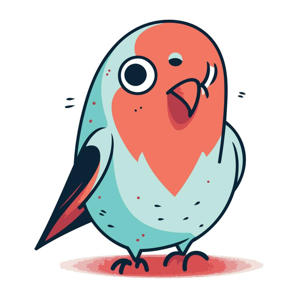 illustratie van een schattig vogel Aan een wit achtergrond. vector illustratie.