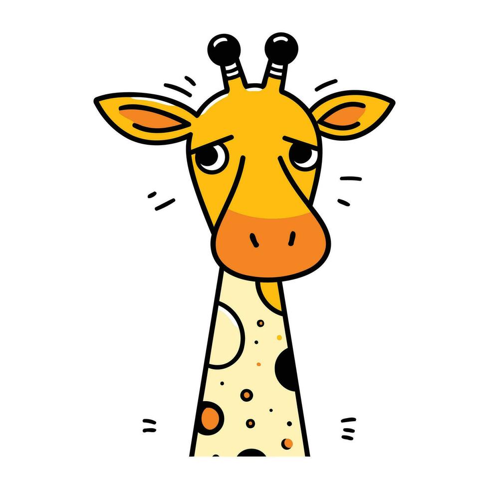 giraffe hoofd. schattig tekenfilm vector illustratie. giraffe gezicht.