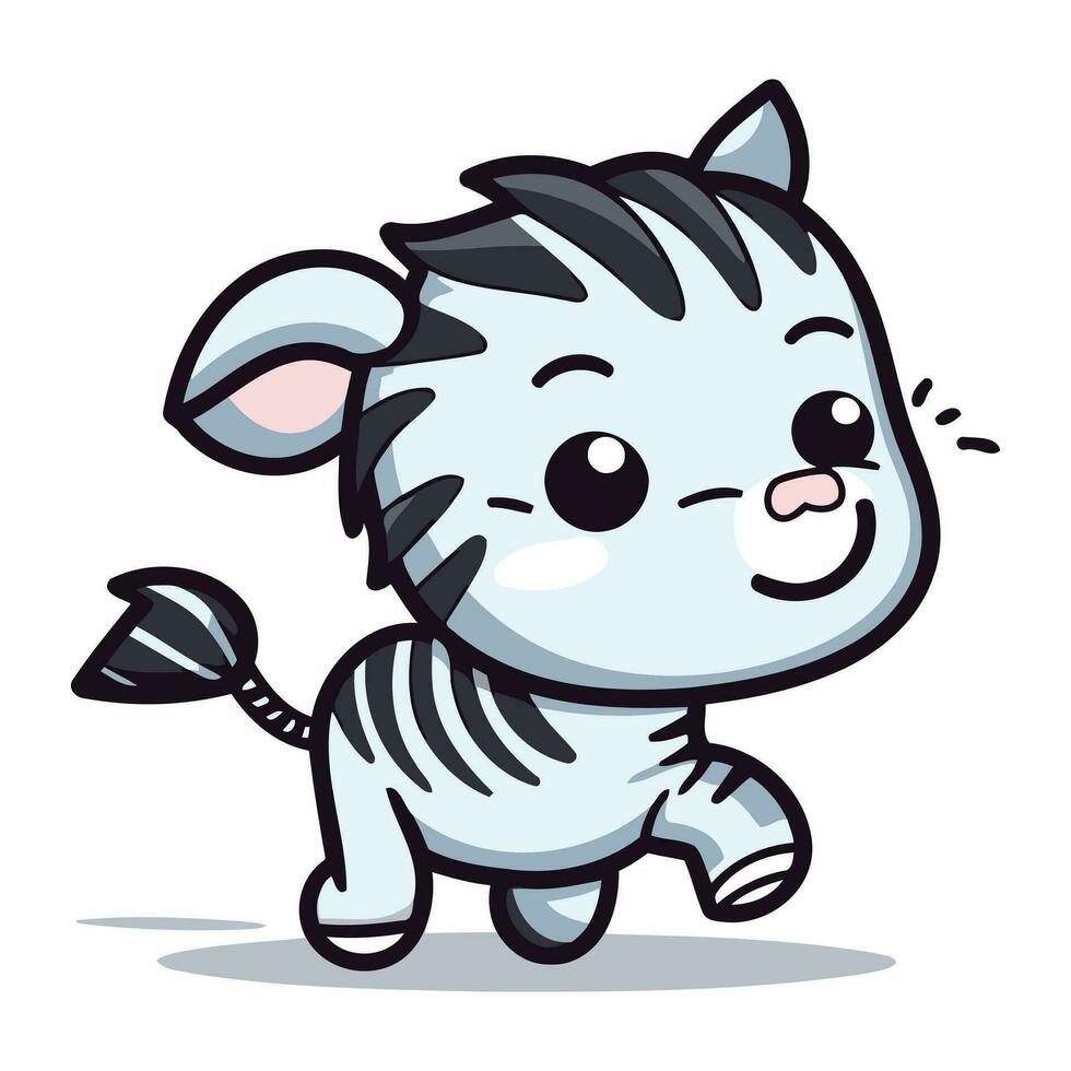 zebra tekenfilm karakter vector ontwerp. schattig kawaii zebra mascotte.