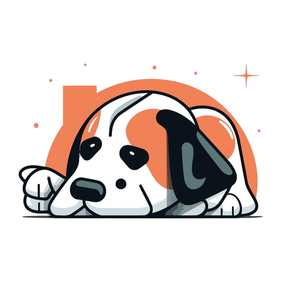 schattig tekenfilm hond slapen. vector illustratie in vlak ontwerp stijl.