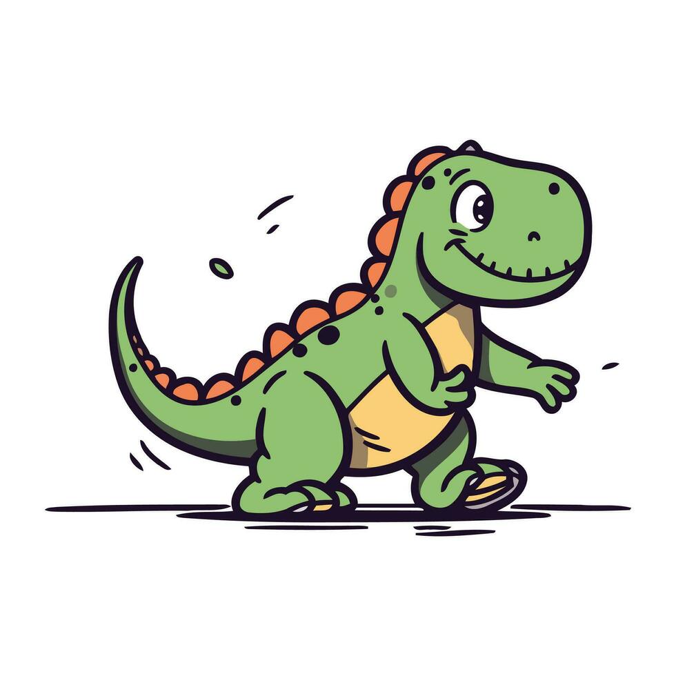 schattig dinosaurus. vector illustratie. tekenfilm stijl. grappig karakter.
