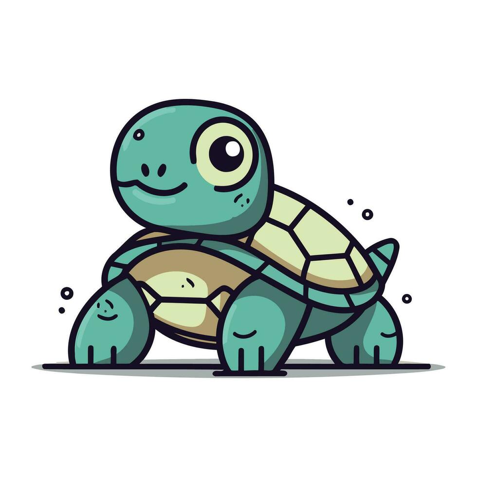 schattig tekenfilm schildpad. vector illustratie geïsoleerd Aan een wit achtergrond.