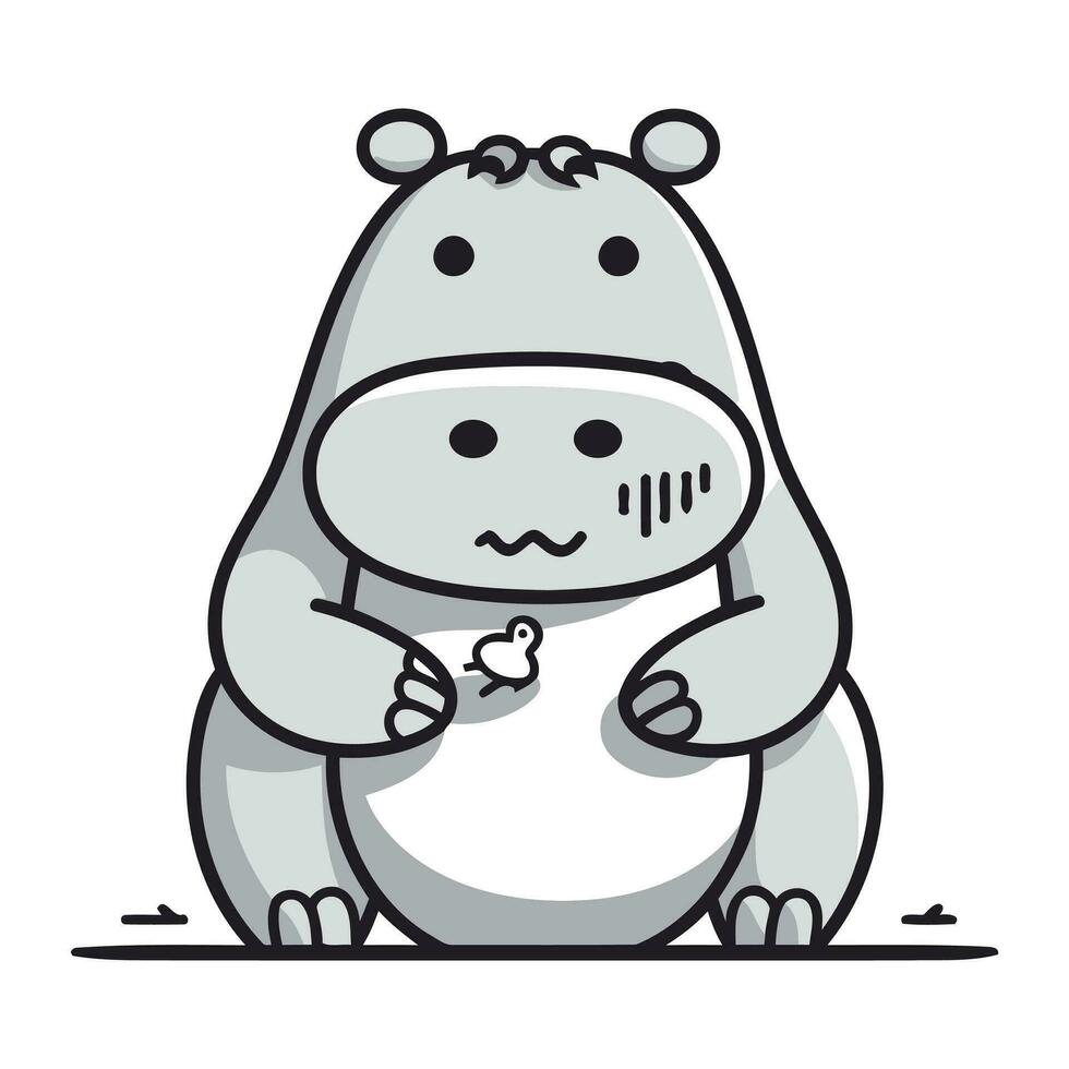 schattig nijlpaard. vector illustratie van tekenfilm dier karakter.