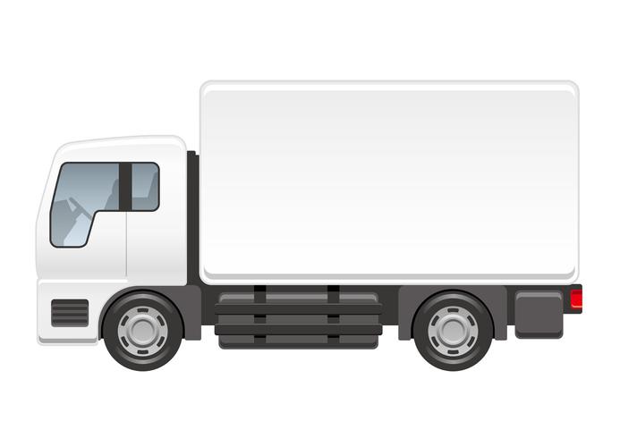Vrachtwagenillustratie op een witte achtergrond wordt geïsoleerd die. vector