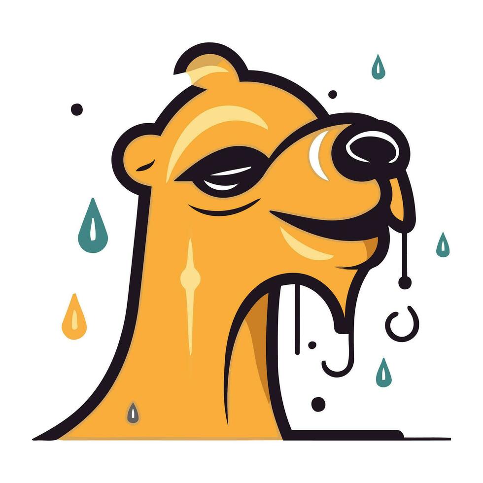 schattig hond in regen druppels. vector illustratie in vlak stijl.