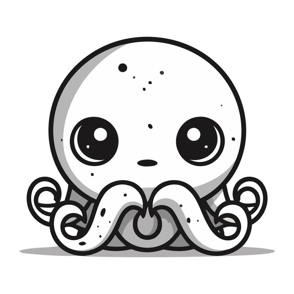 schattig tekenfilm Octopus. vector illustratie geïsoleerd Aan wit achtergrond.