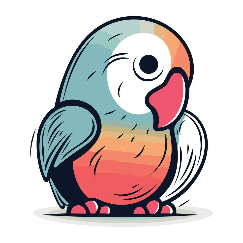 schattig papegaai. kleurrijk vector illustratie. geïsoleerd Aan wit achtergrond.
