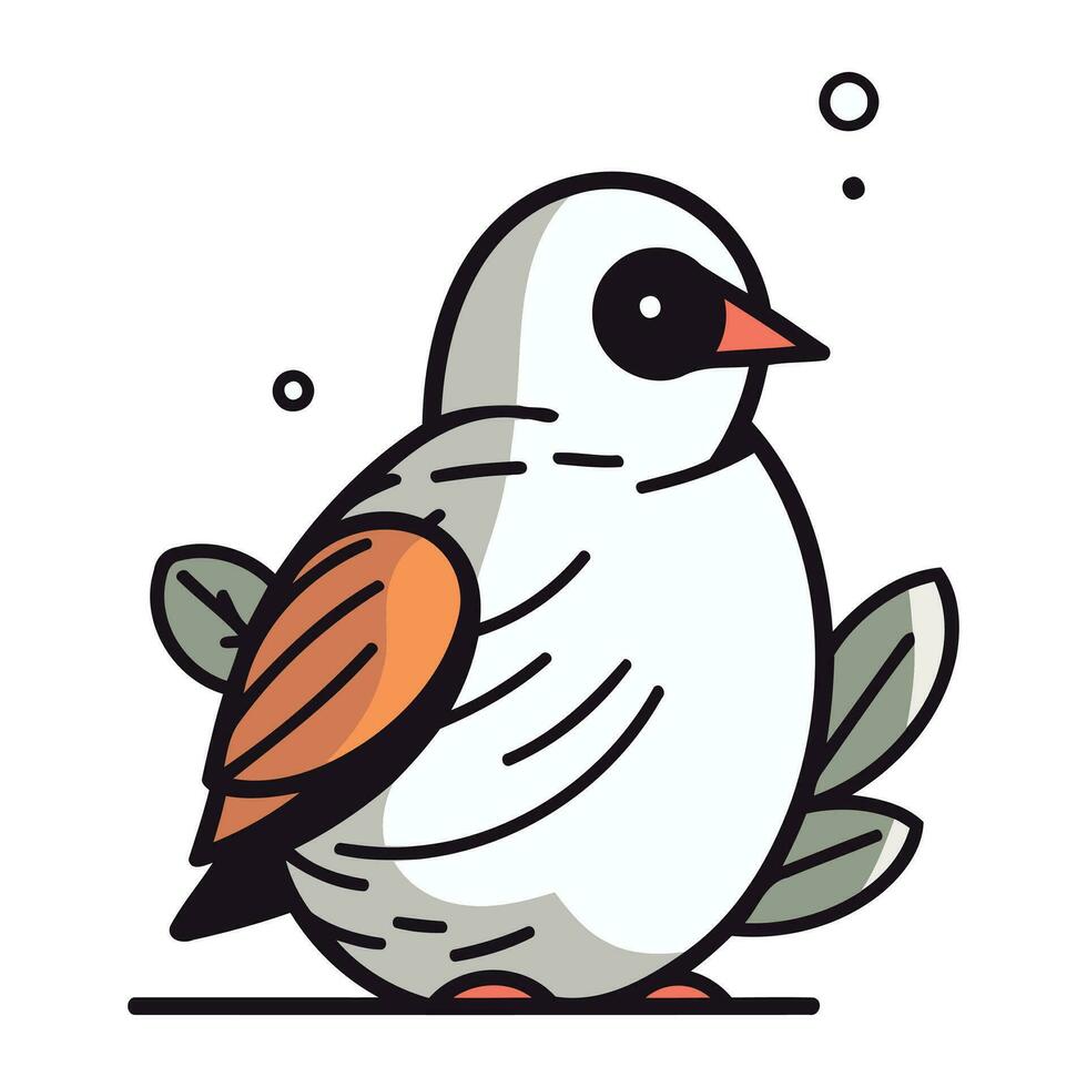 vector illustratie van een schattig weinig vogel geïsoleerd Aan een wit achtergrond.