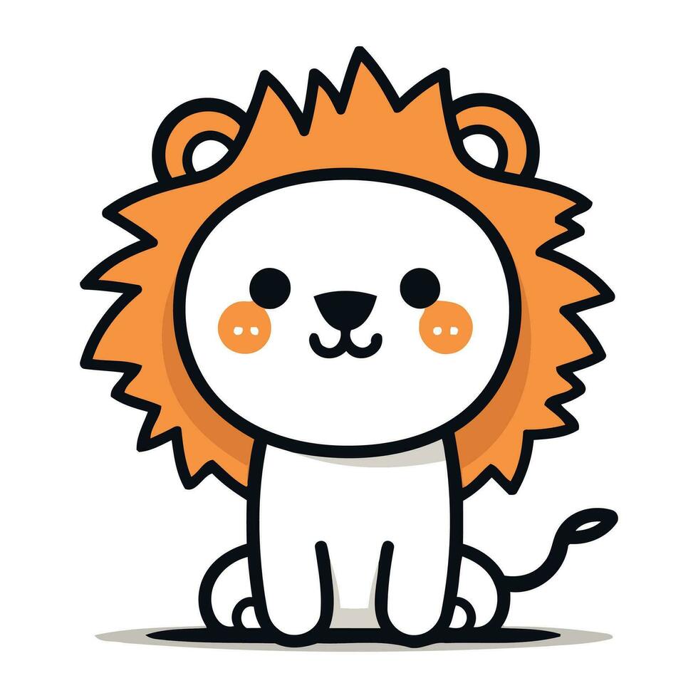leeuw tekenfilm mascotte karakter vector illustratie. schattig leeuw dier karakter