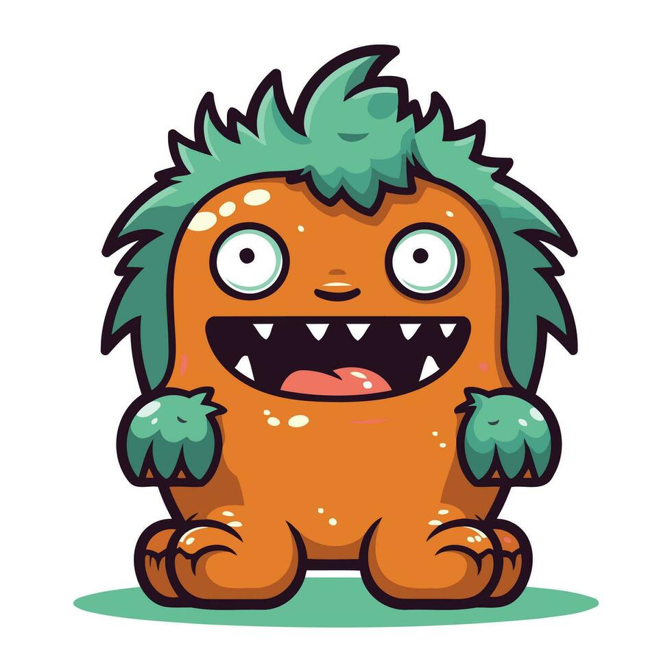 schattig tekenfilm monster. vector illustratie geïsoleerd Aan een wit achtergrond.