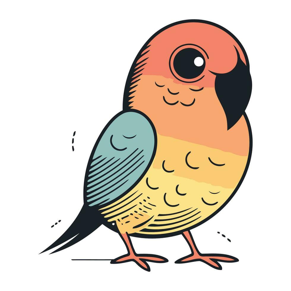 schattig vogel geïsoleerd Aan wit achtergrond. vector illustratie in tekenfilm stijl.