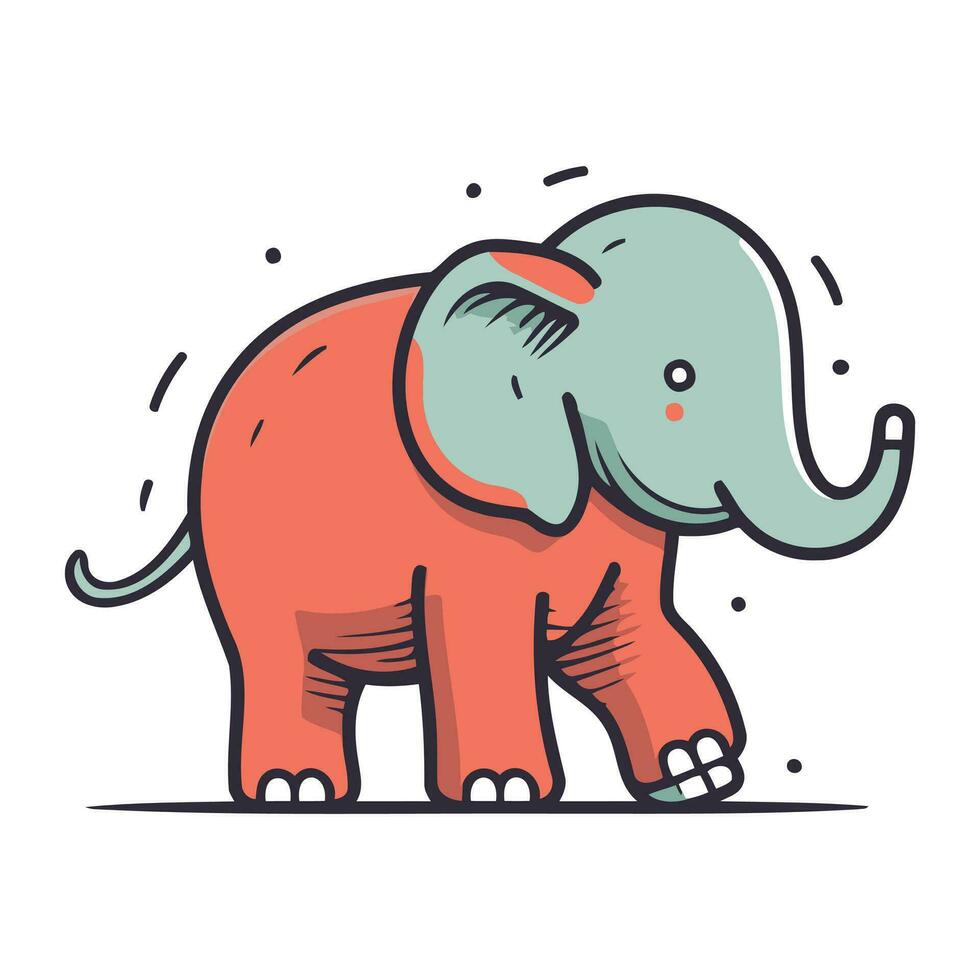 schattig tekenfilm olifant. vector illustratie geïsoleerd Aan een wit achtergrond.