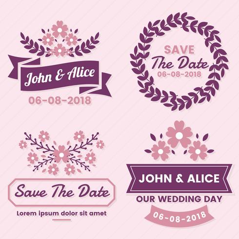 Bruiloft Retro Vintage Vector Label