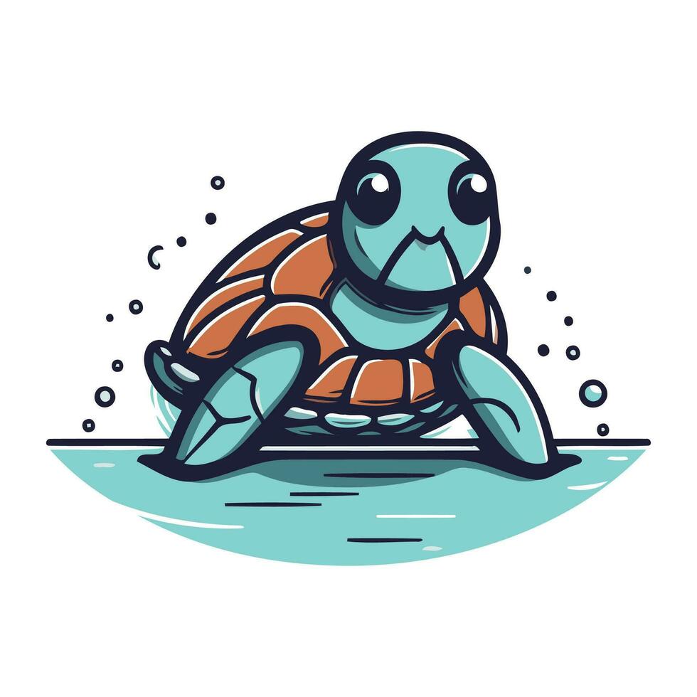 schattig tekenfilm schildpad. vector illustratie geïsoleerd Aan een wit achtergrond.