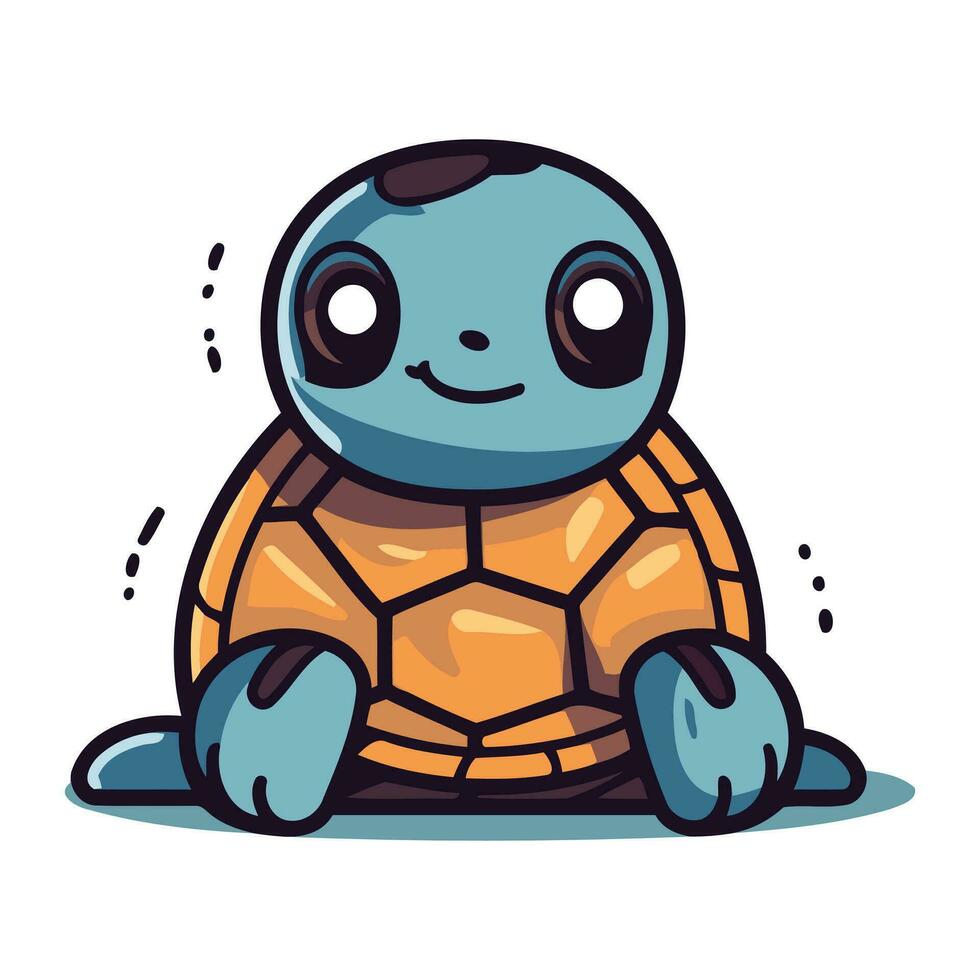 schattig tekenfilm schildpad. vector illustratie van een schattig schildpad karakter.