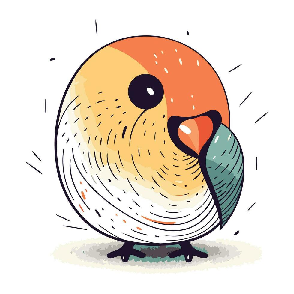 schattig weinig vogel Aan een wit achtergrond. vector illustratie in tekenfilm stijl.