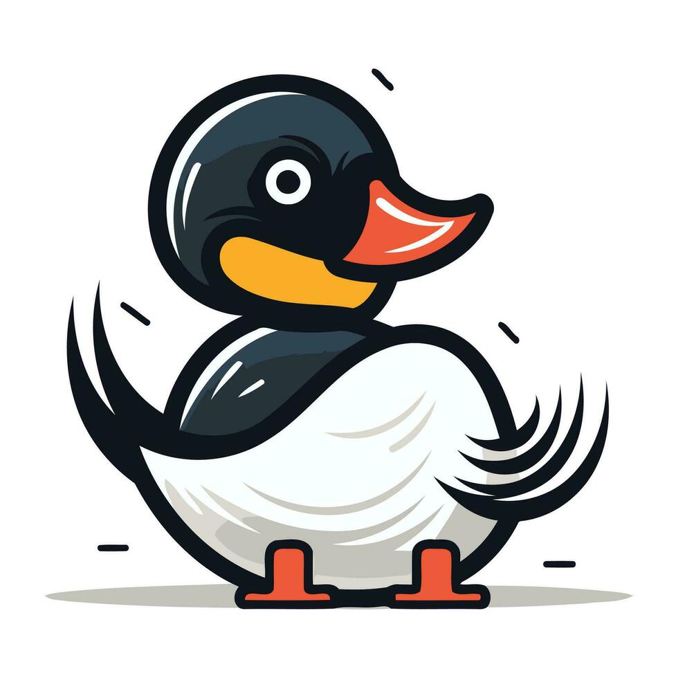 schattig tekenfilm pinguïn. vector illustratie geïsoleerd Aan wit achtergrond.