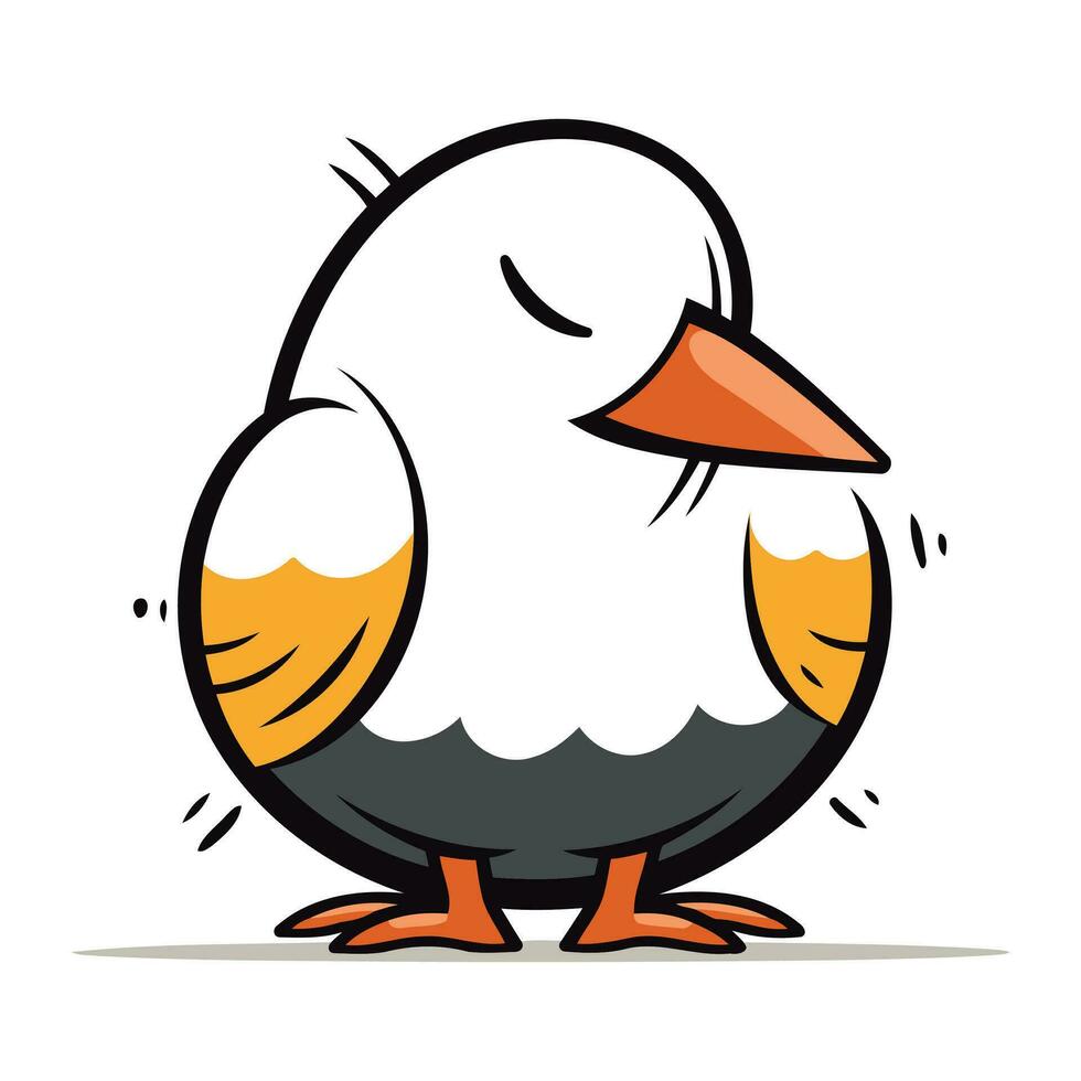 schattig tekenfilm vogel geïsoleerd Aan een wit achtergrond. vector illustratie.