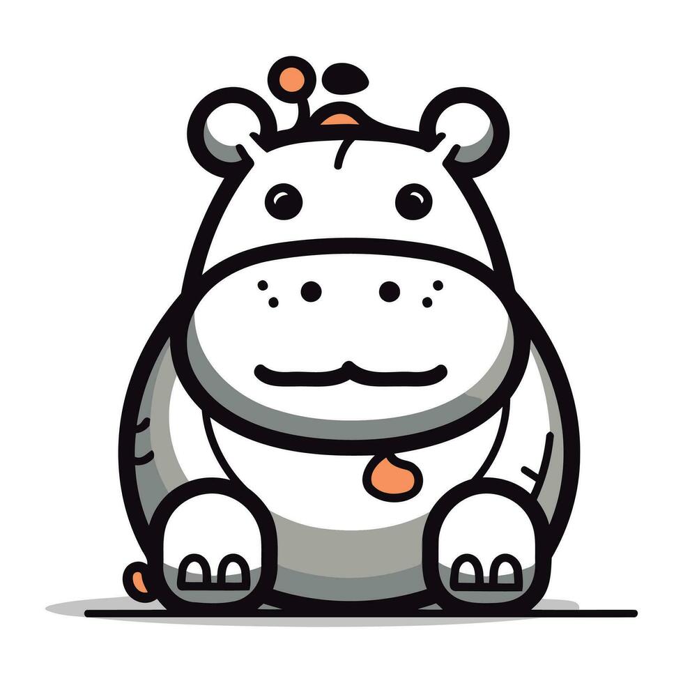 nijlpaard tekenfilm mascotte karakter vector illustratie. schattig nijlpaard dier karakter