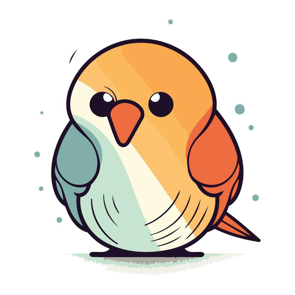 vector illustratie van schattig weinig vogel. geïsoleerd Aan wit achtergrond.