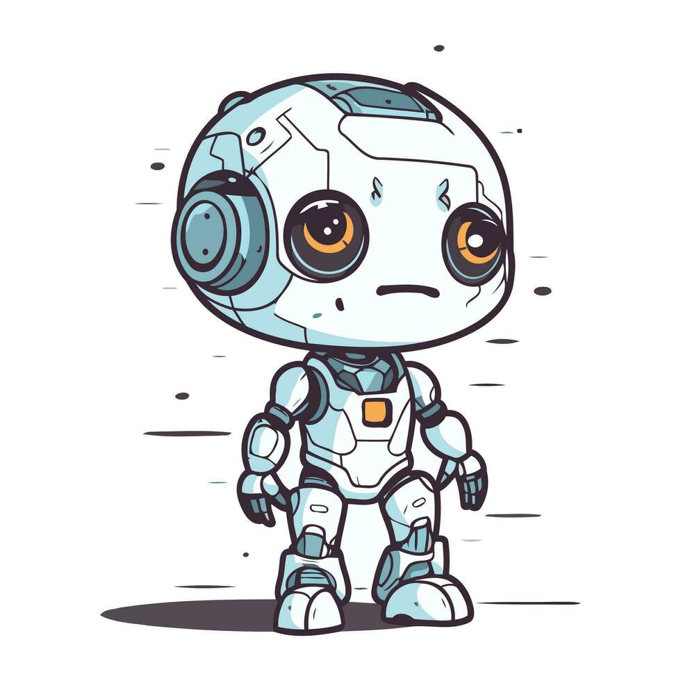 schattig weinig robot. vector illustratie van een schattig weinig robot.