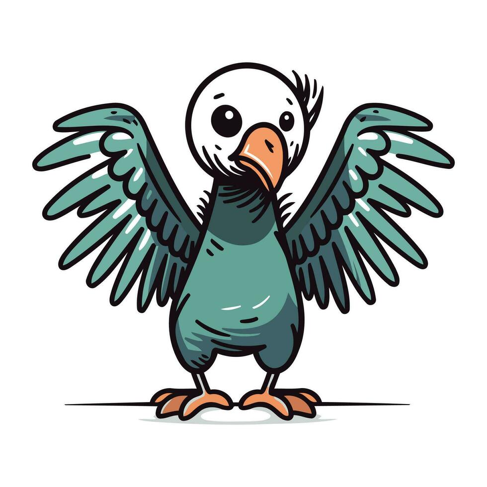 duif vogel tekenfilm vector illustratie. schattig hand- getrokken vogel.