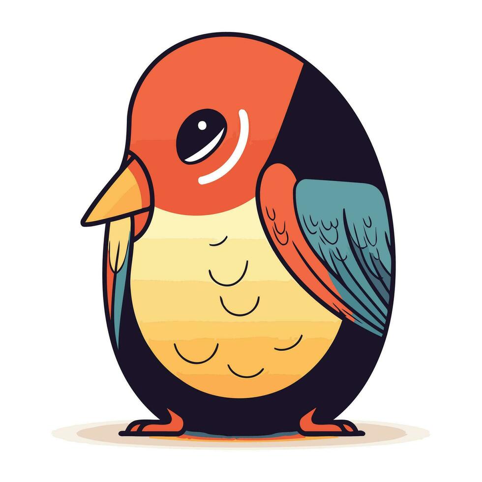 schattig tekenfilm weinig vogel. vector illustratie geïsoleerd Aan wit achtergrond.