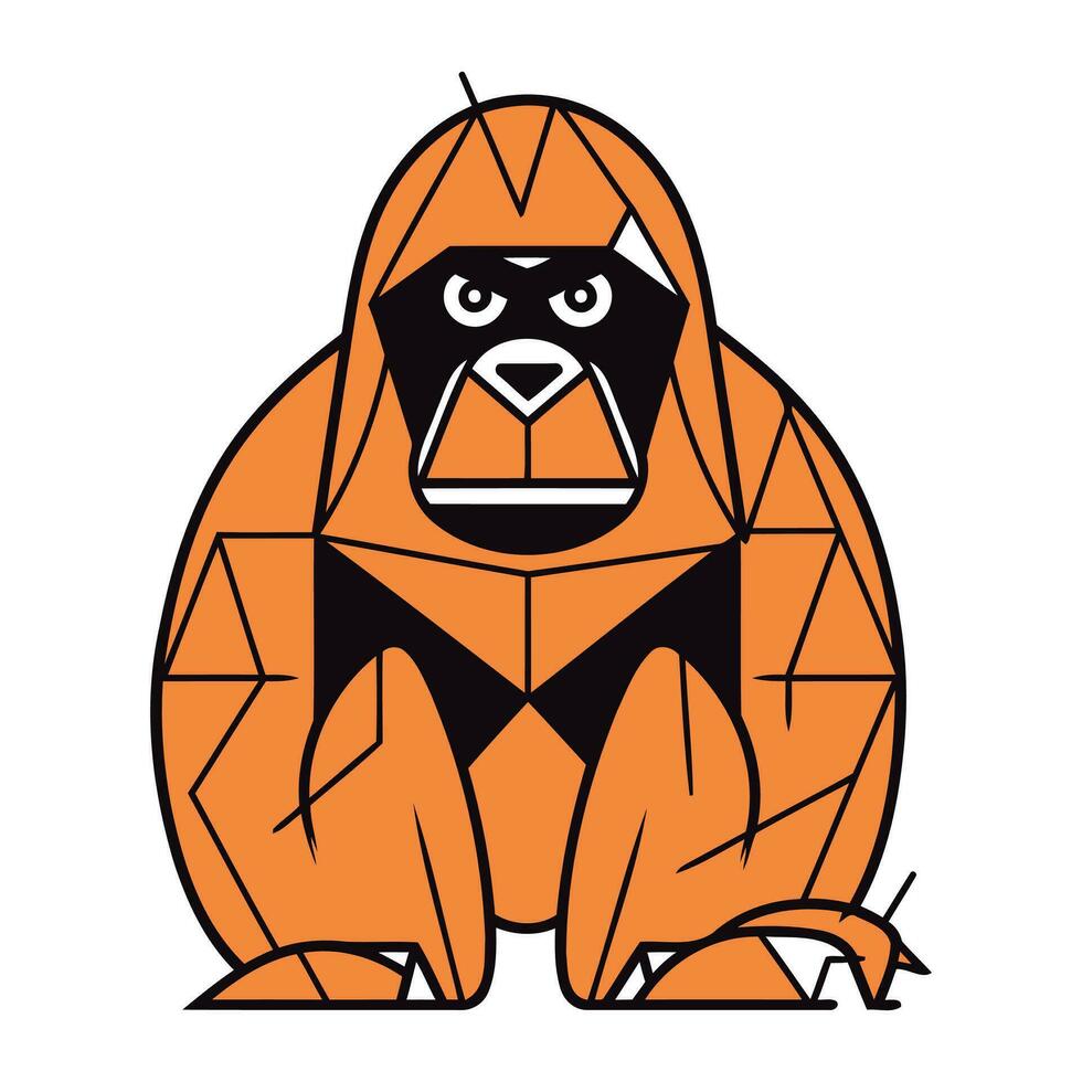 gorilla. vector illustratie in vlak stijl. geïsoleerd Aan wit achtergrond.