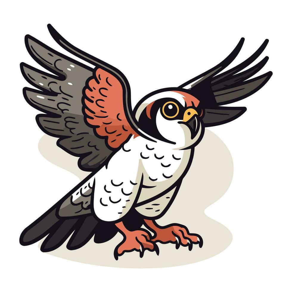 illustratie van een adelaar met verspreiding Vleugels Aan een wit achtergrond. vector