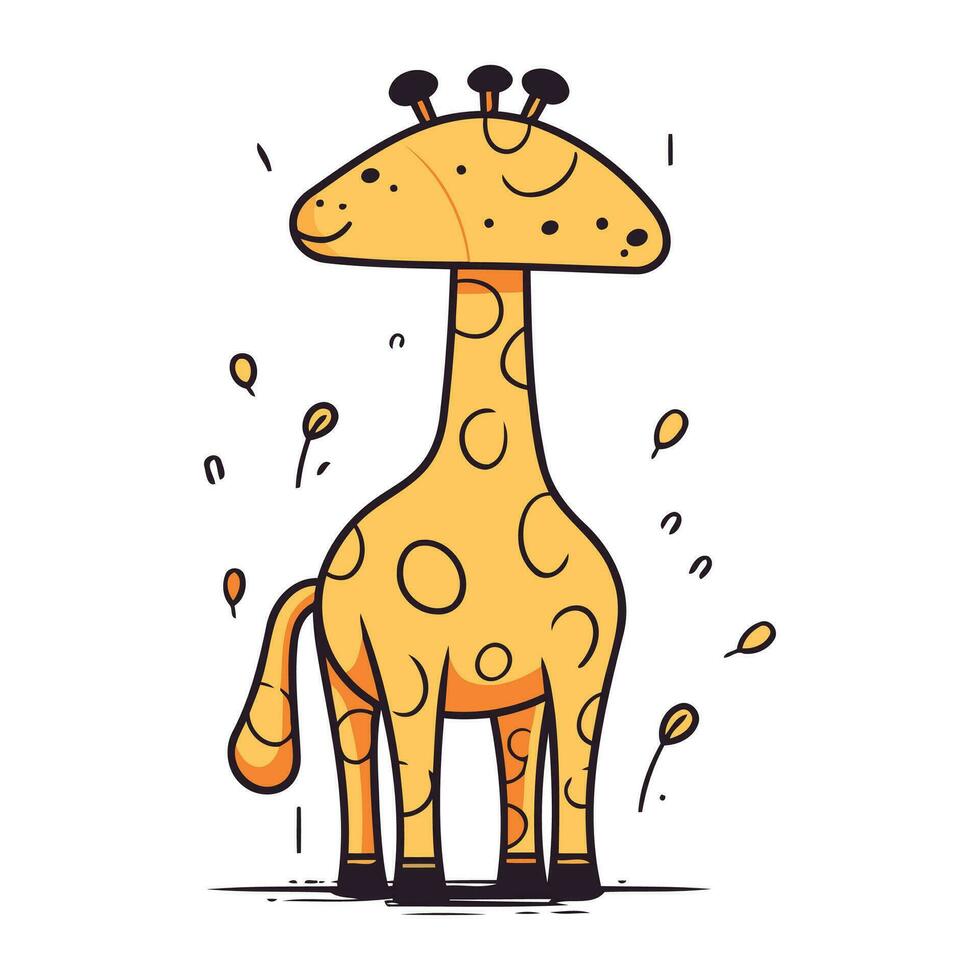 schattig giraffe geïsoleerd Aan wit achtergrond. vector tekenfilm illustratie.