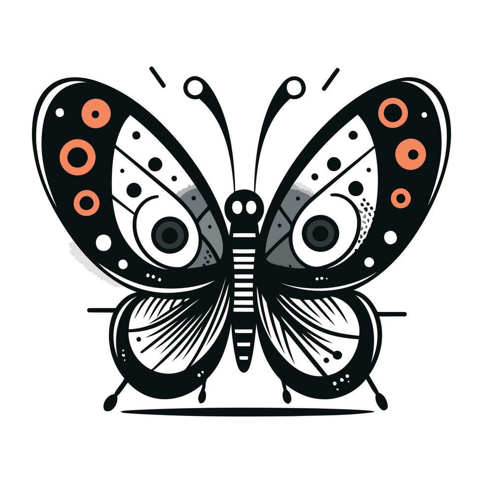 vlinder vector illustratie Aan wit achtergrond. vector illustratie van vlinder.