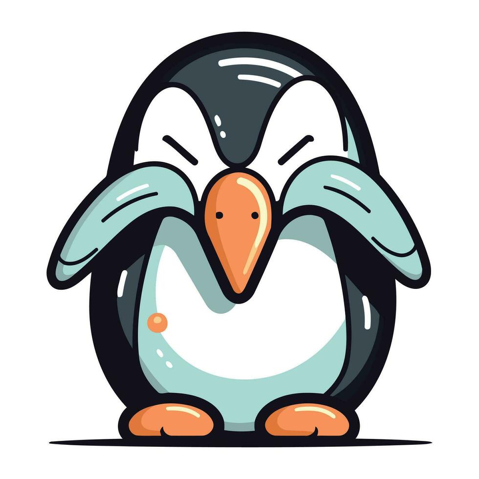 pinguïn tekenfilm vector illustratie. schattig pinguïn icoon.