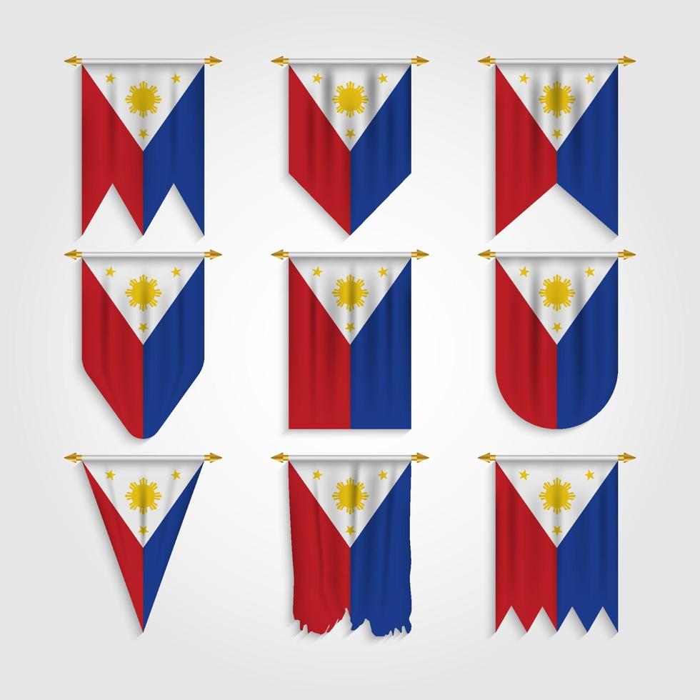 Filippijnse vlag in verschillende vormen vector