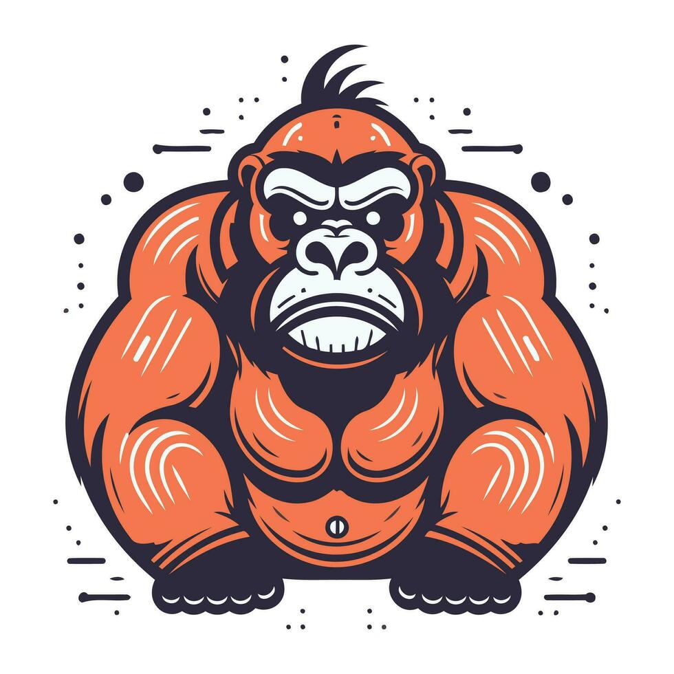 gorilla. gorilla. aap. aap. vector illustratie van een gorilla Aan een wit achtergrond.