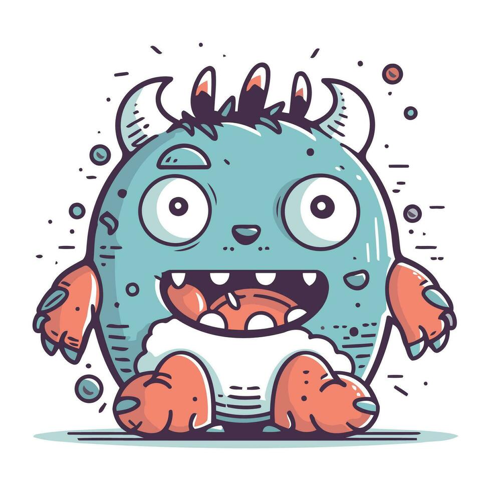 grappig tekenfilm monster. vector illustratie geïsoleerd Aan een wit achtergrond.