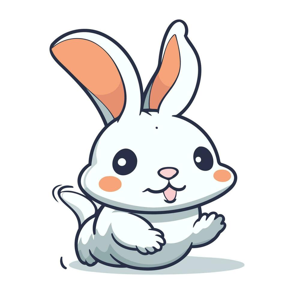 konijn karakter tekenfilm ontwerp. schattig konijn mascotte vector illustratie.