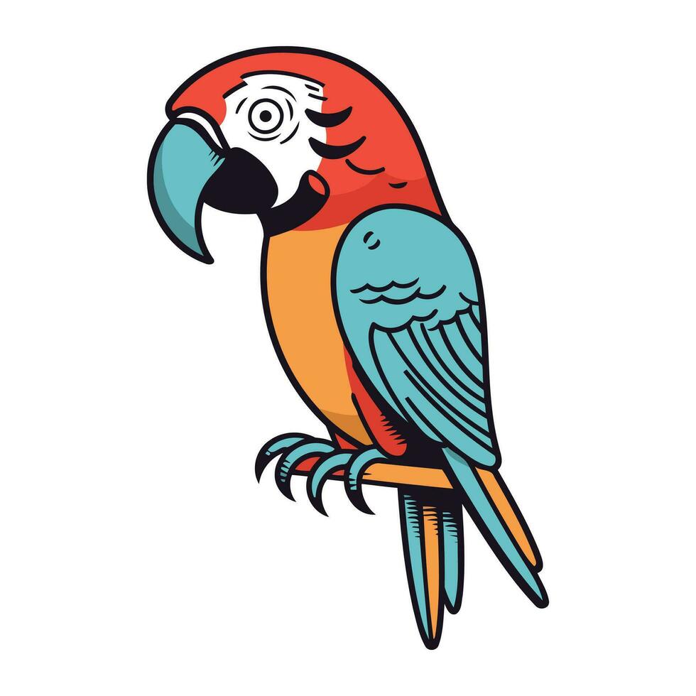 schattig papegaai icoon. tekenfilm illustratie van schattig papegaai vector icoon voor web